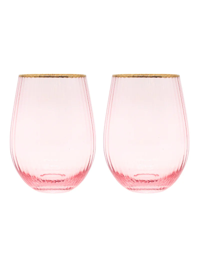 Soiree Crystal Gin Tumblers - Pink