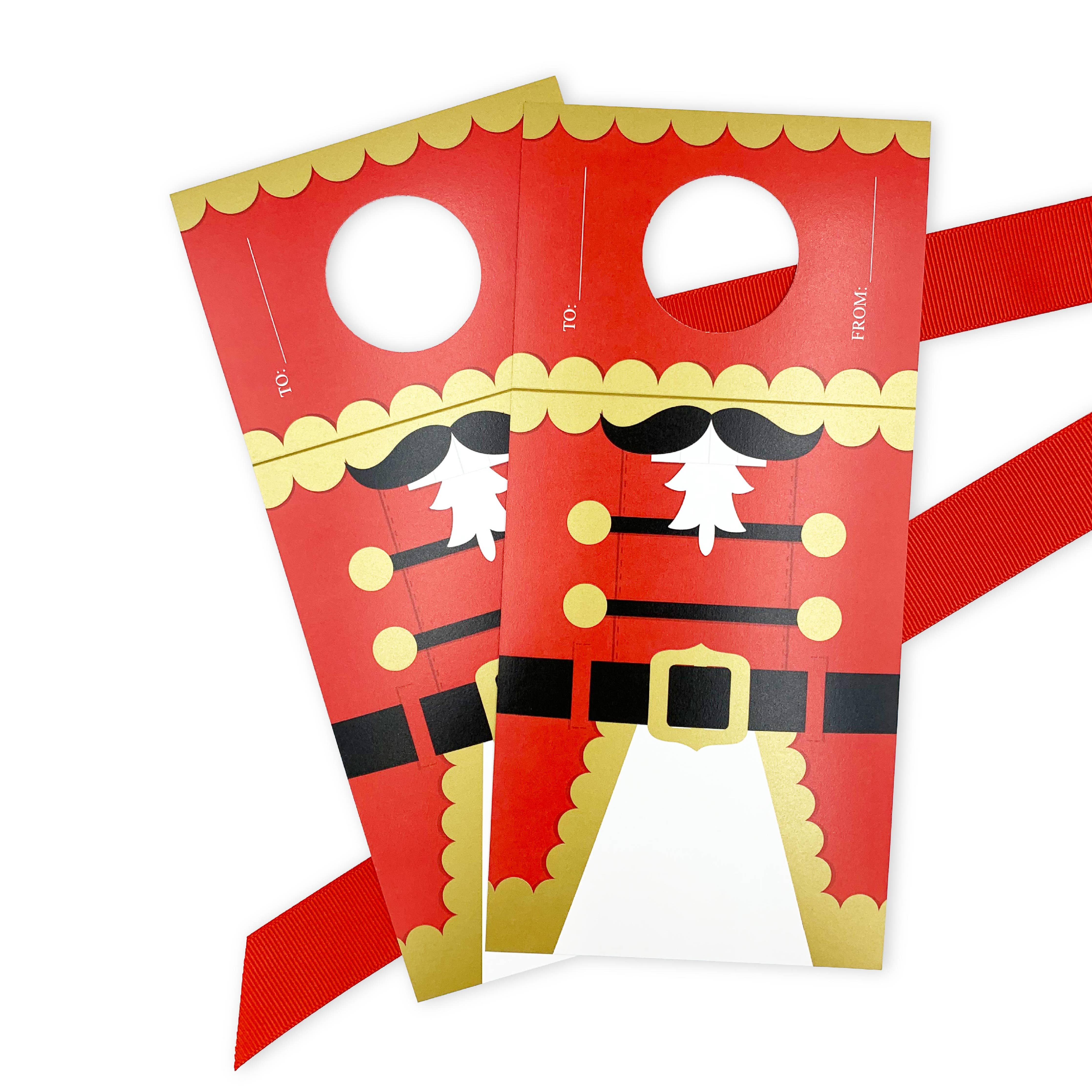 Nutcracker Christmas Wine Bottle Gift Tag Kit - Set of 2