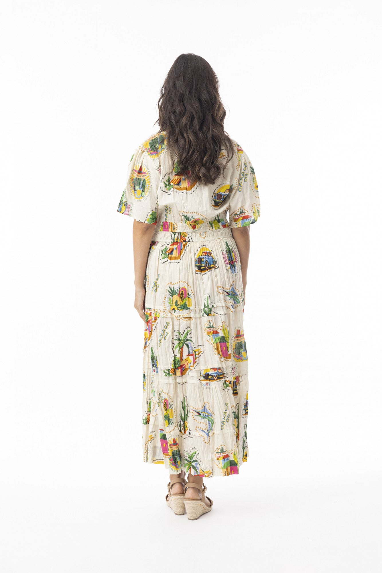 Guatemala Dress Maxi Elastic Waist by Orientique - Print