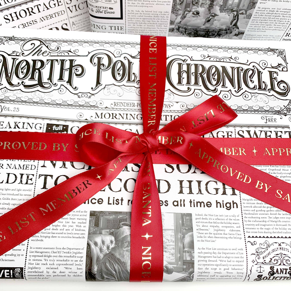 Nice List Ribbon Nice List Member Christmas Red Ribbon - 3m – HivePortarlington