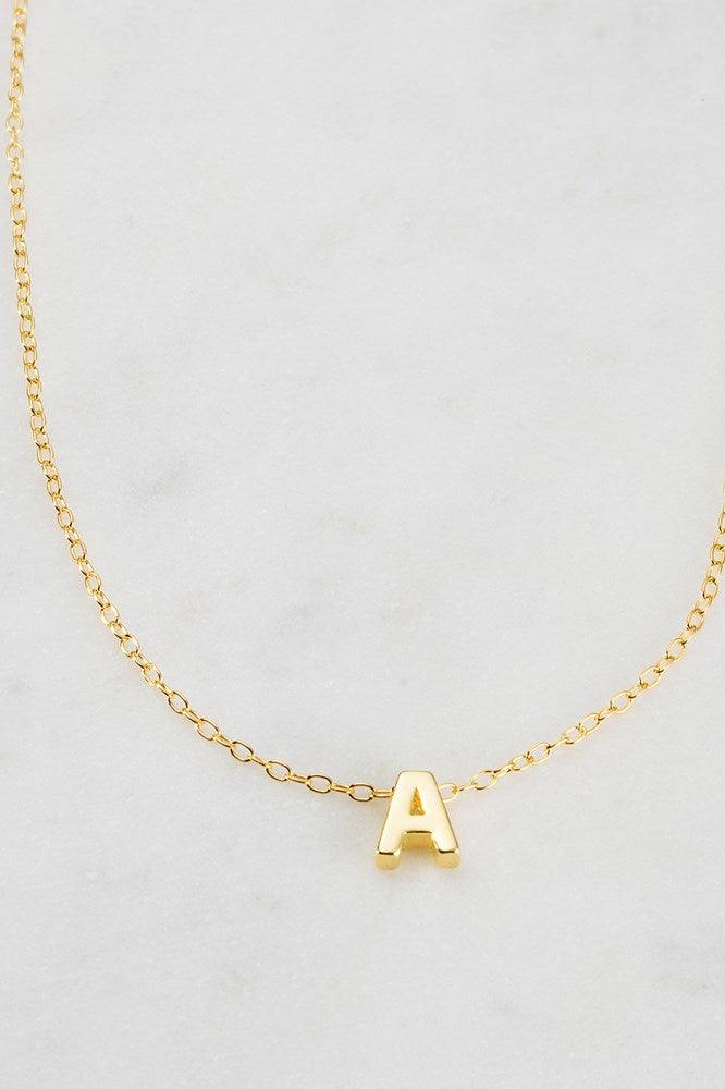 Letter Necklace A by Zafino- Gold
