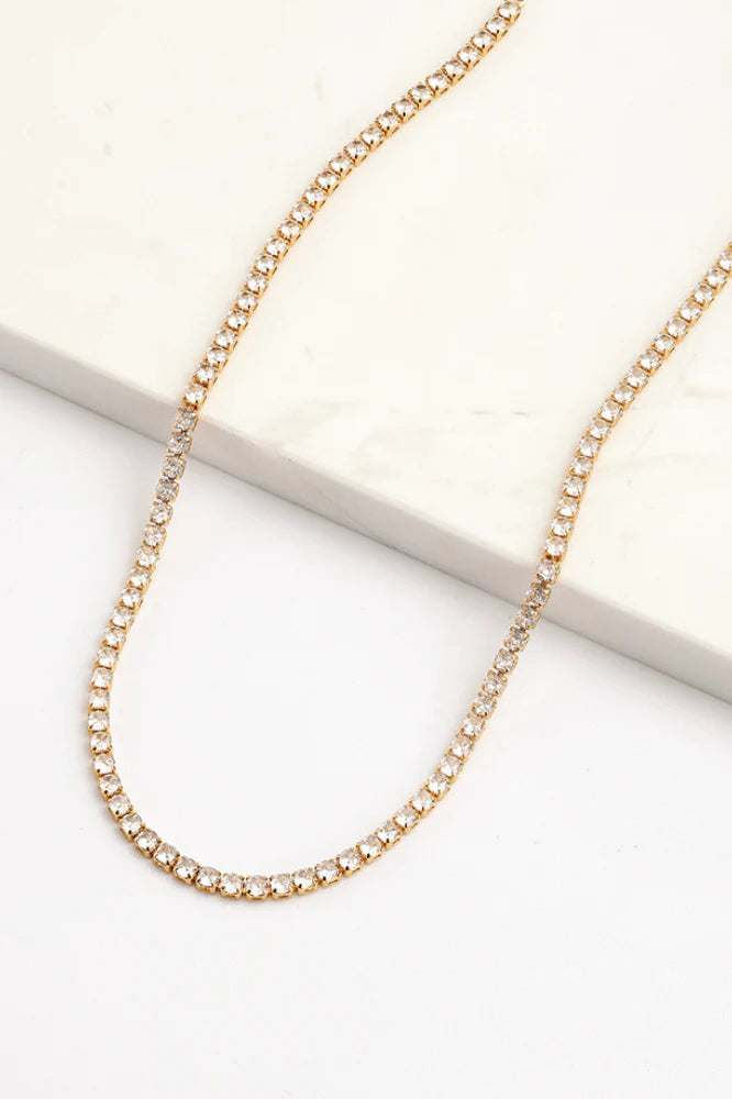 Bronte Tennis Necklace by Zafino - Gold