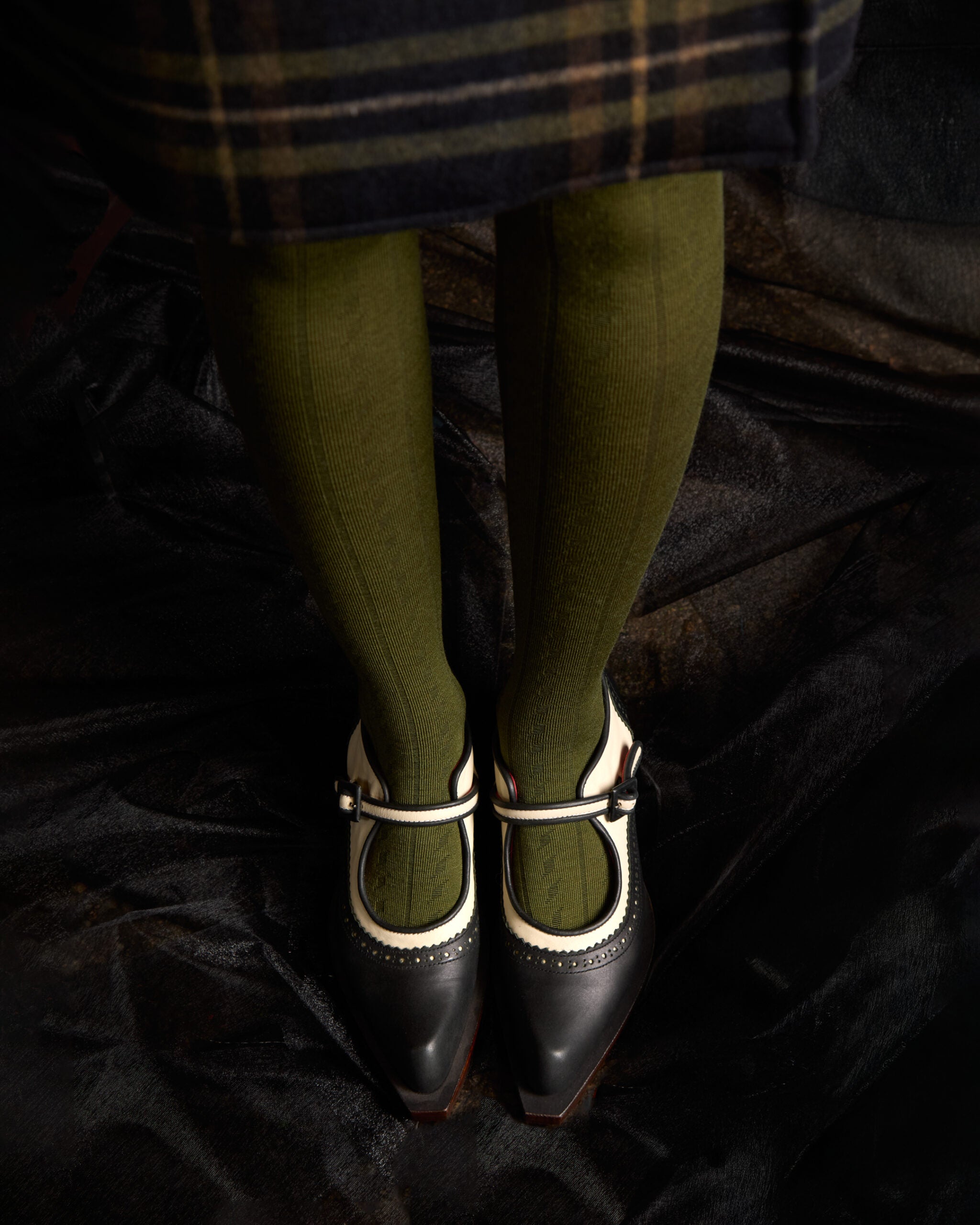Merino Wool Tights by Tightology - Form Green