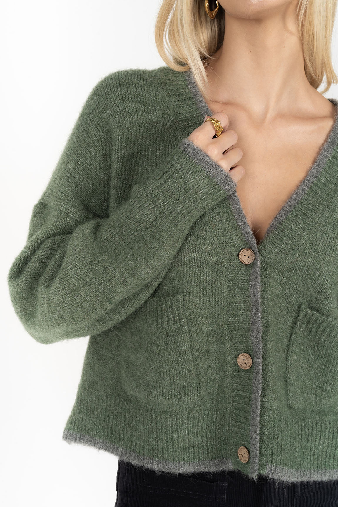 Romi Cardi by Humidity Lifestyle - Green/Grey
