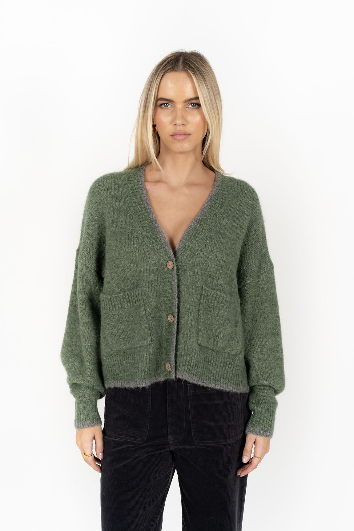 Romi Cardi by Humidity Lifestyle - Green/Grey