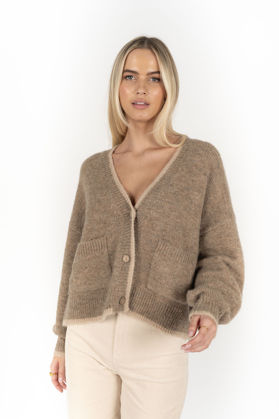 Romi Cardi by Humidity Lifestyle - Hazelnut/Cream