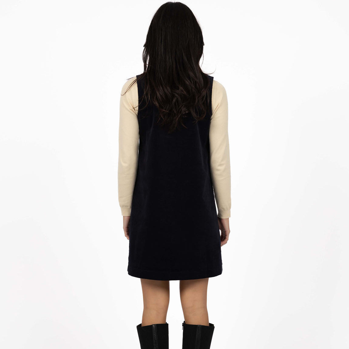 Nova cord dress by Humidity - Khaki and Indigo