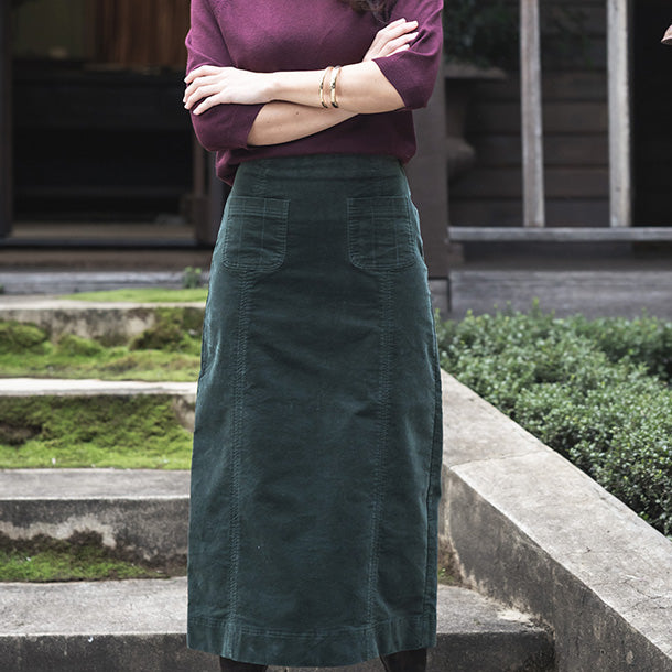 Va Va Velour skirt by Humidity - Pine