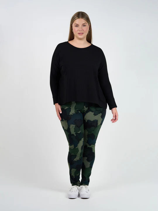 Gina Long Sleeve Bamboo Top by Lou Lou Australia - Black