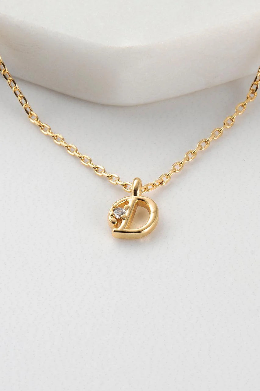 Initial Necklace D by Zafino- Gold