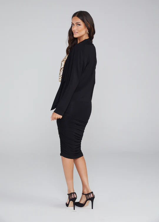 Joni Bamboo Waterfall Jacket by Lou Lou Australia - Black