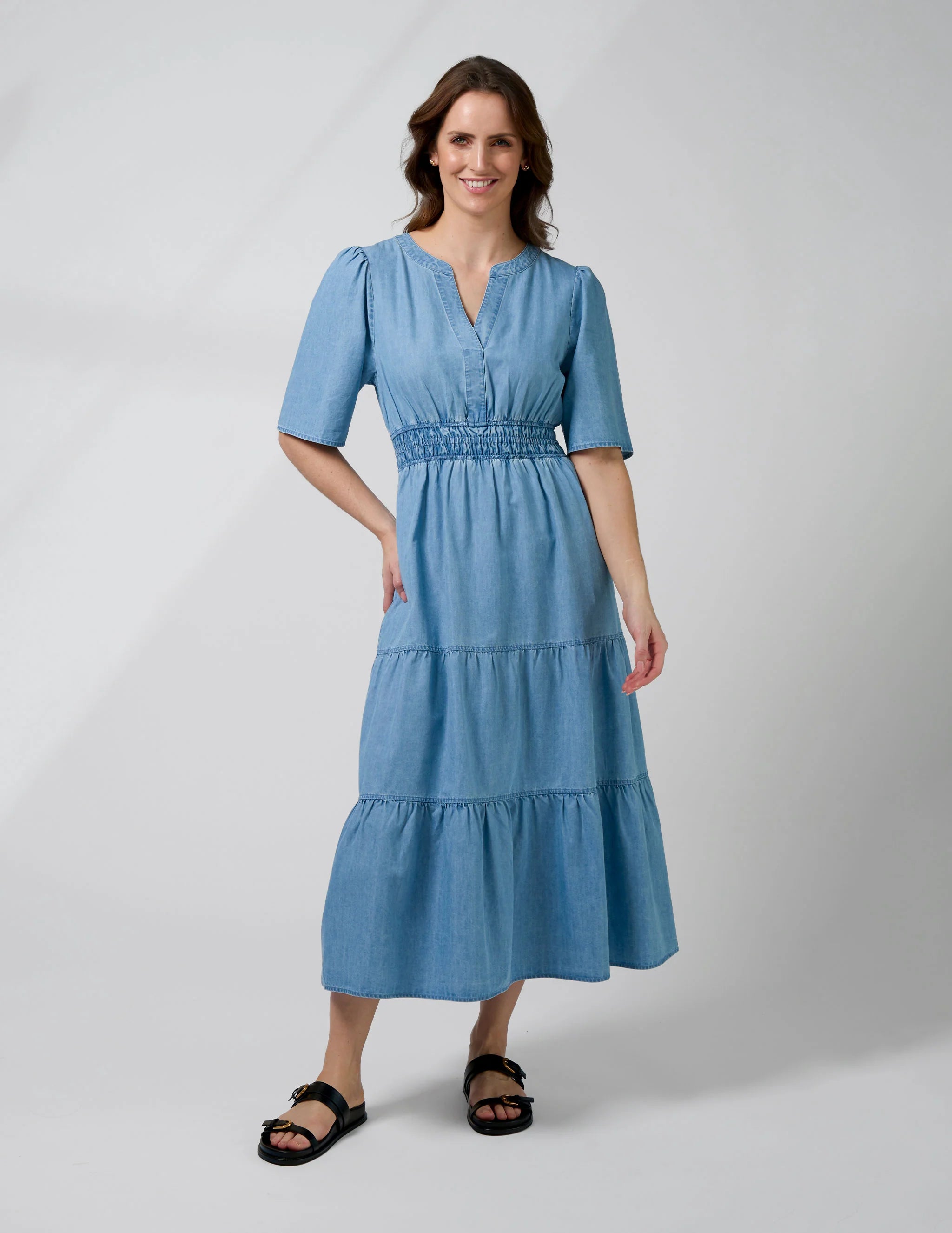 Vittoria Dress by Stella & Gemma - Light Wash
