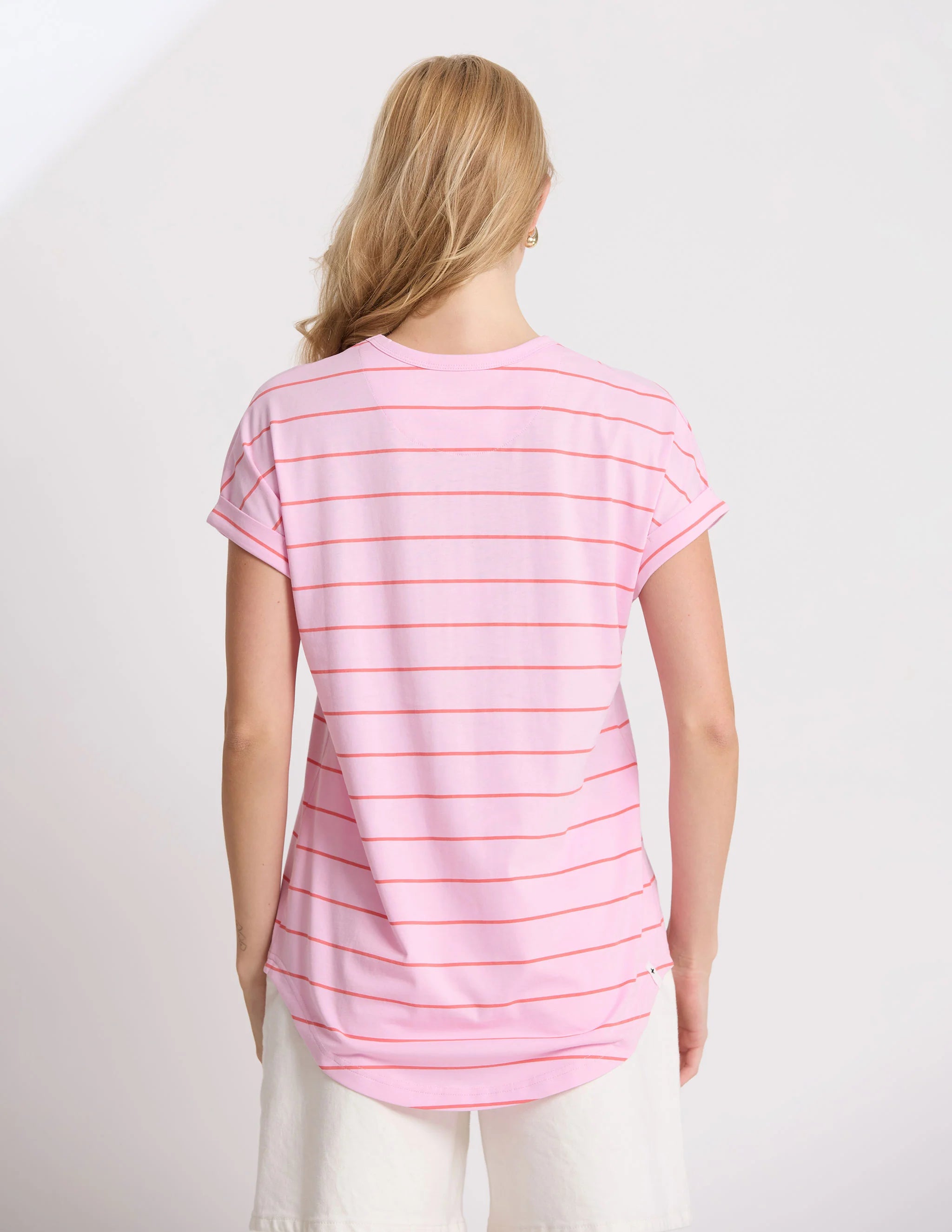 Soho Cuff V Tee by Stella & Gemma - Candy w/Red