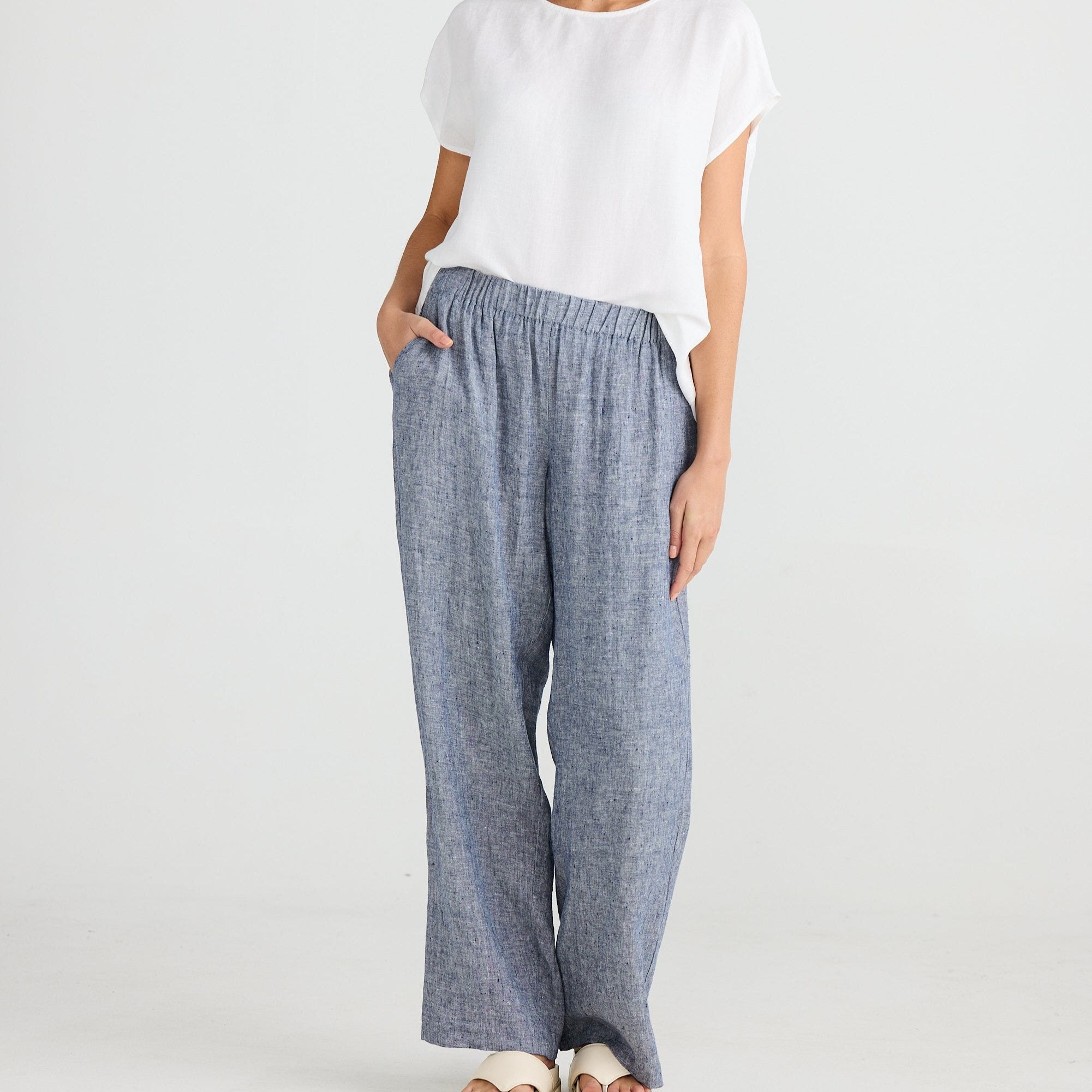 Souk Pant by The Shanty - Navy Fleck