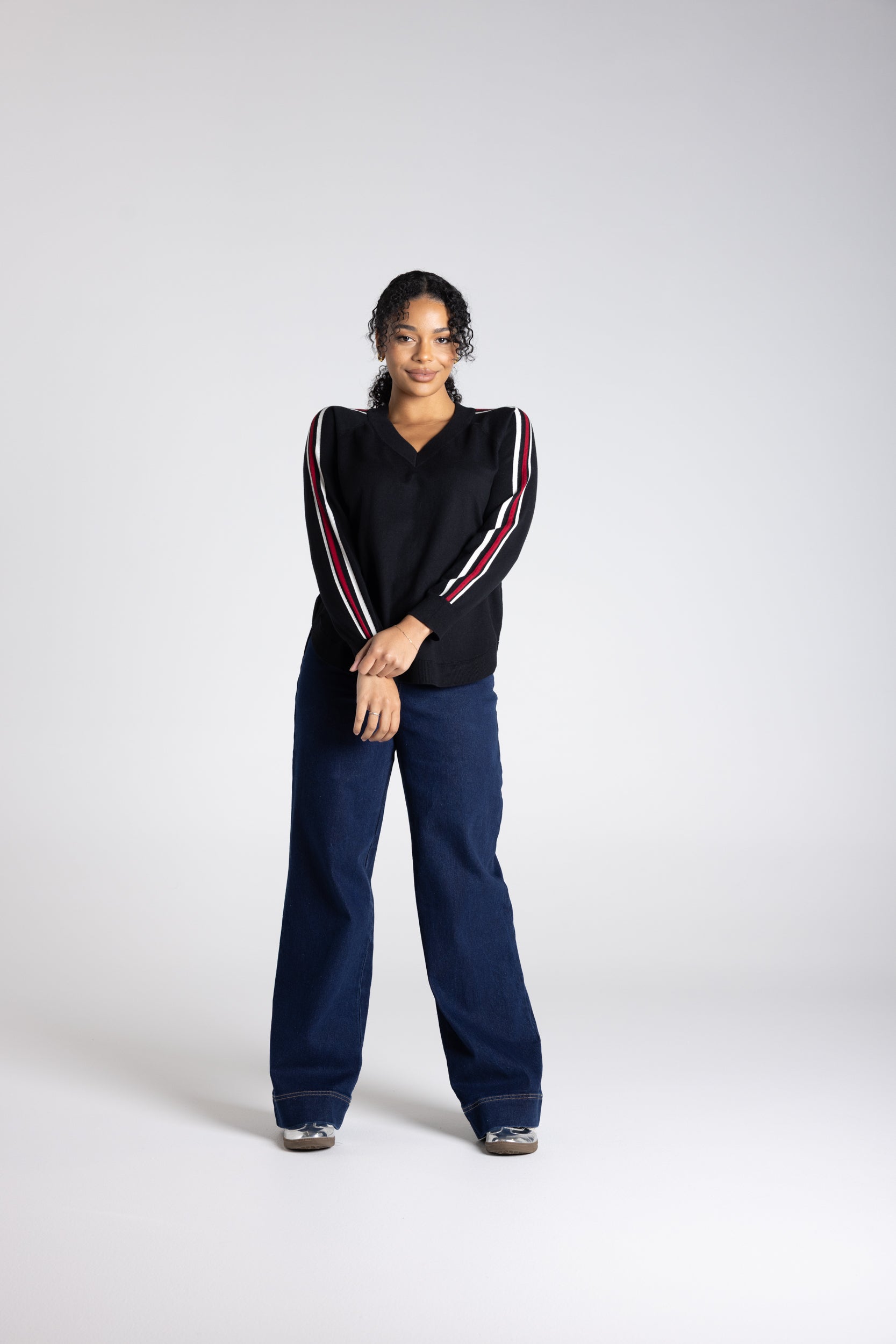 Multi Stripe Knit by Two-Ts - Black Combo