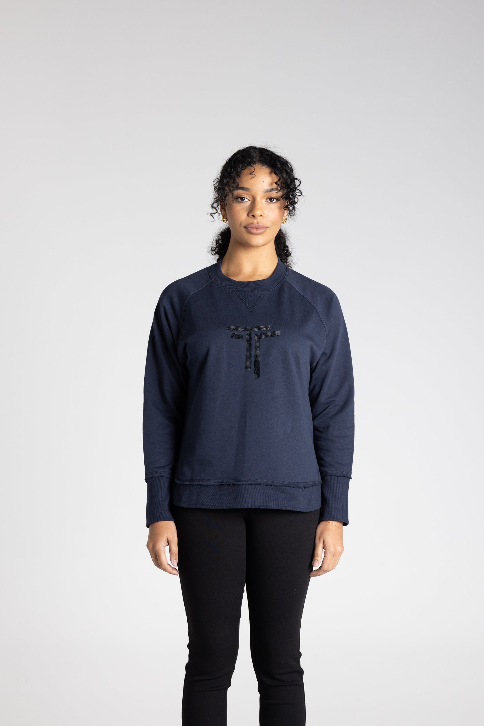 Raw Edge Sweater by Two-Ts - Ink