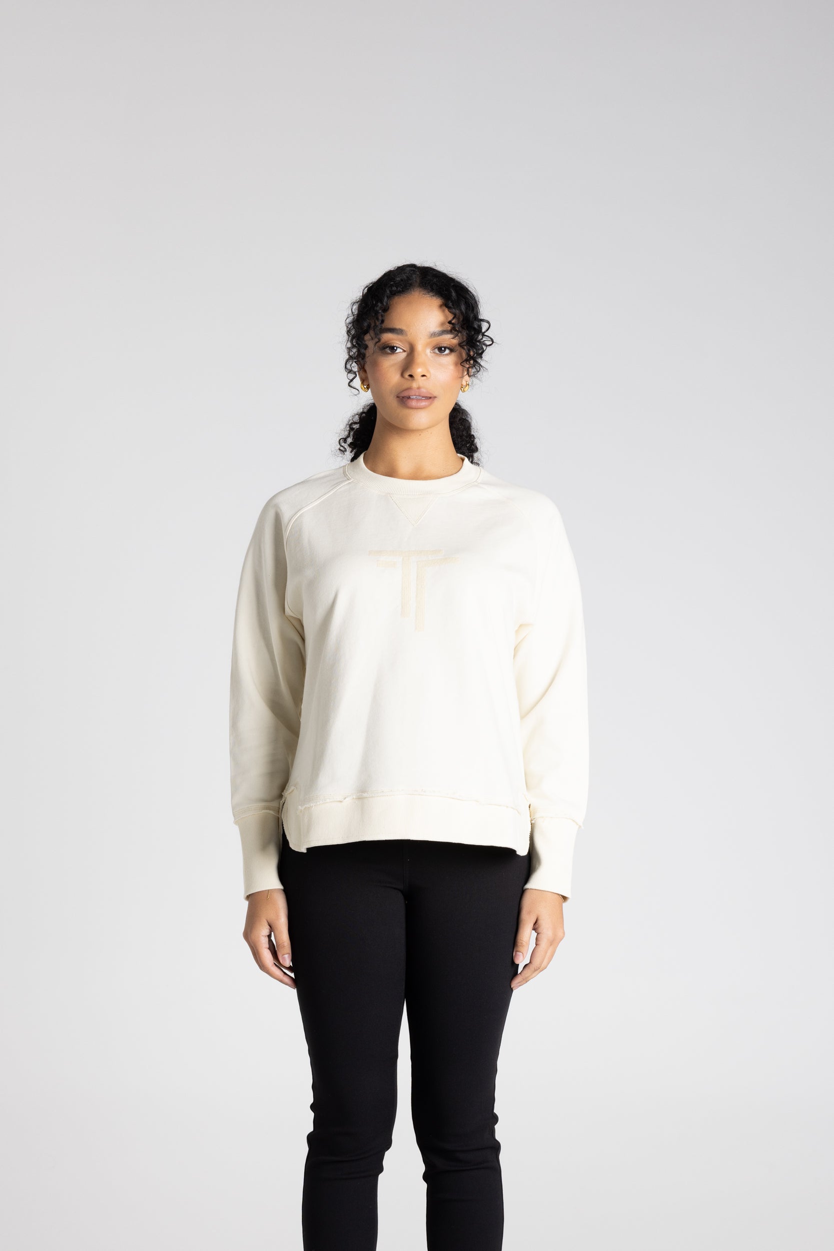 Raw Edge Sweater by Two-Ts - Ivory