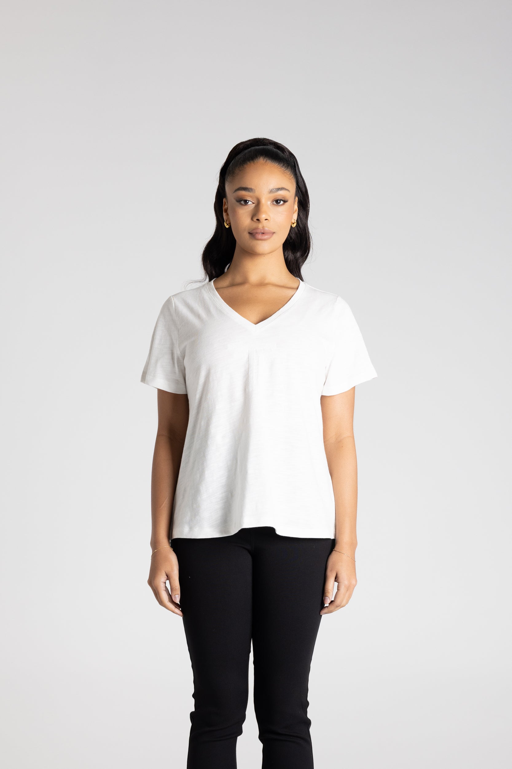 V-Neck T-Shirt by Two-Ts - White