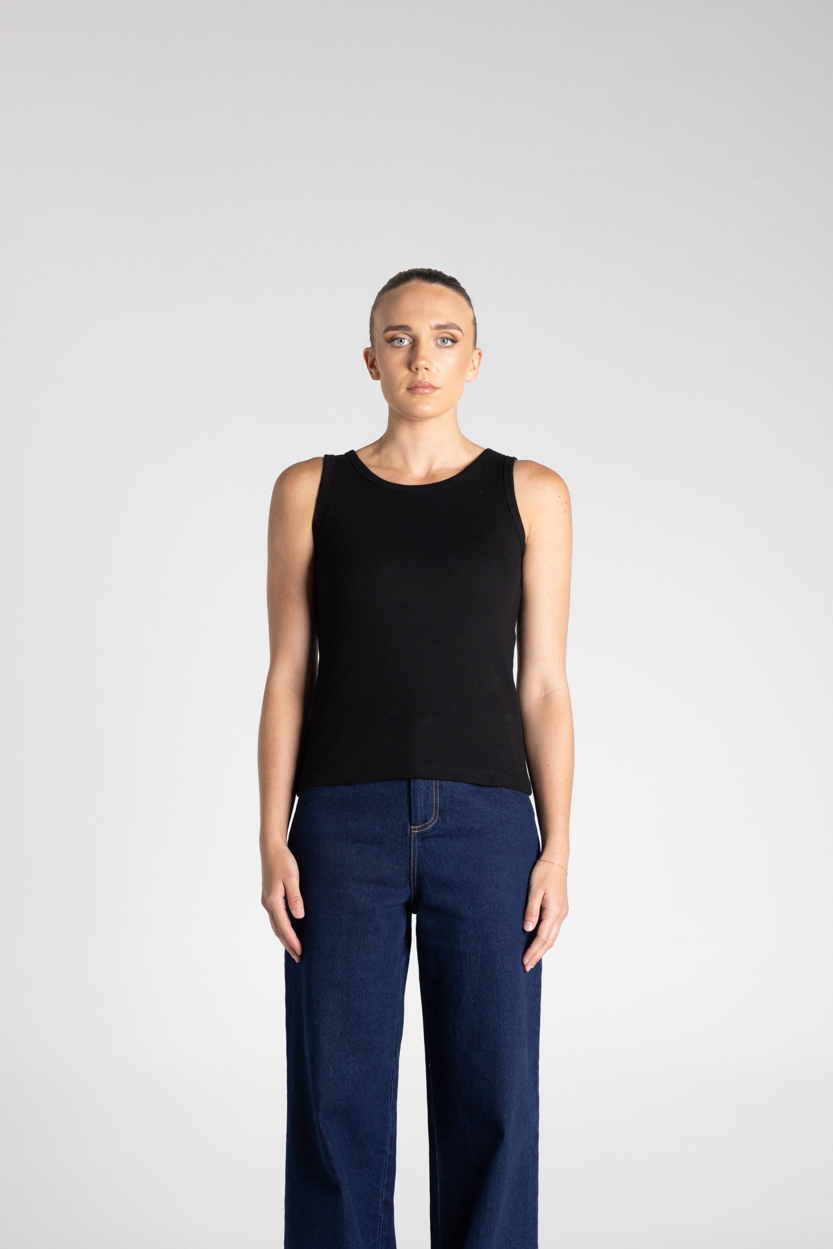 Rib Tank by Two-Ts - Black