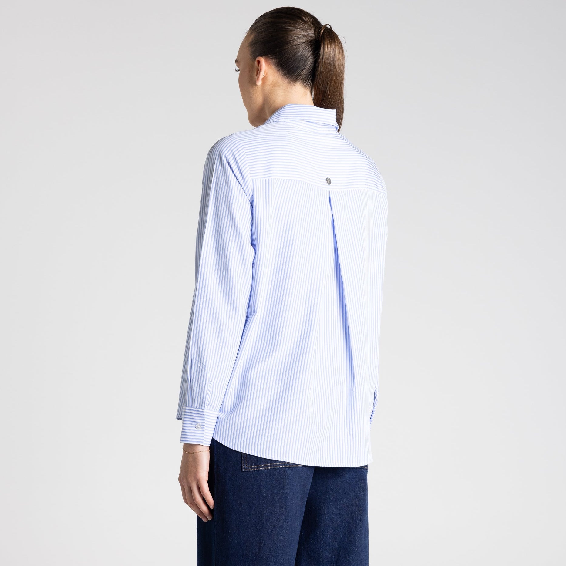 Classic Stripe Shirt | White/Blue Stripe by Two T's