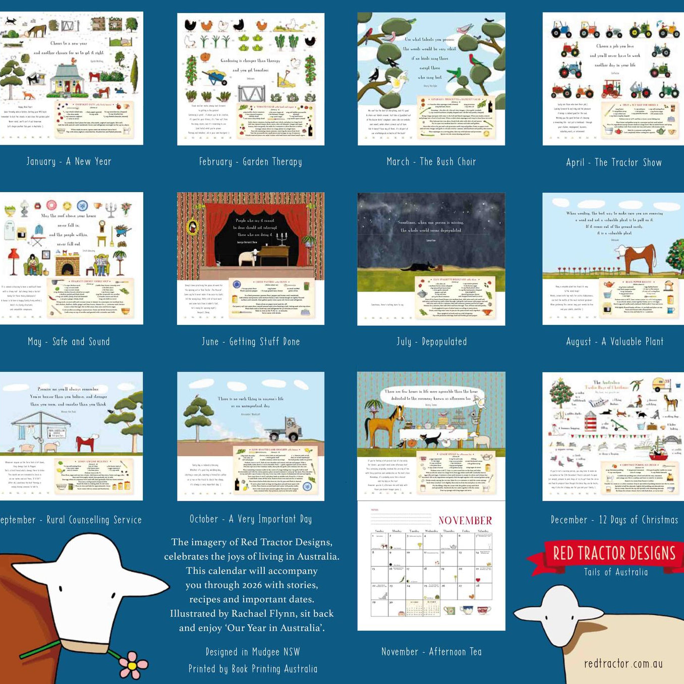 Our year in Australia 2026 Calendar by red Tractor Designs
