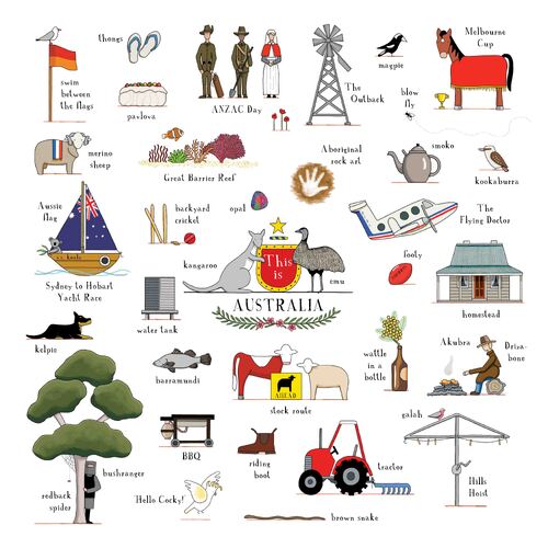 This is Australia cotton hanky by Red Tractor Designs