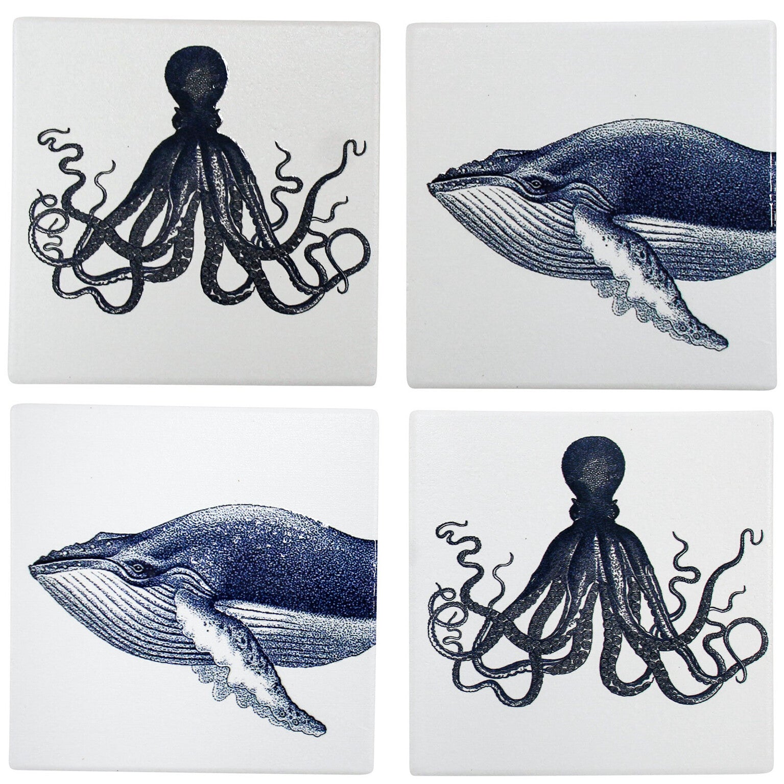 Coasters s/4 by LaVida Trading - Octo Whale