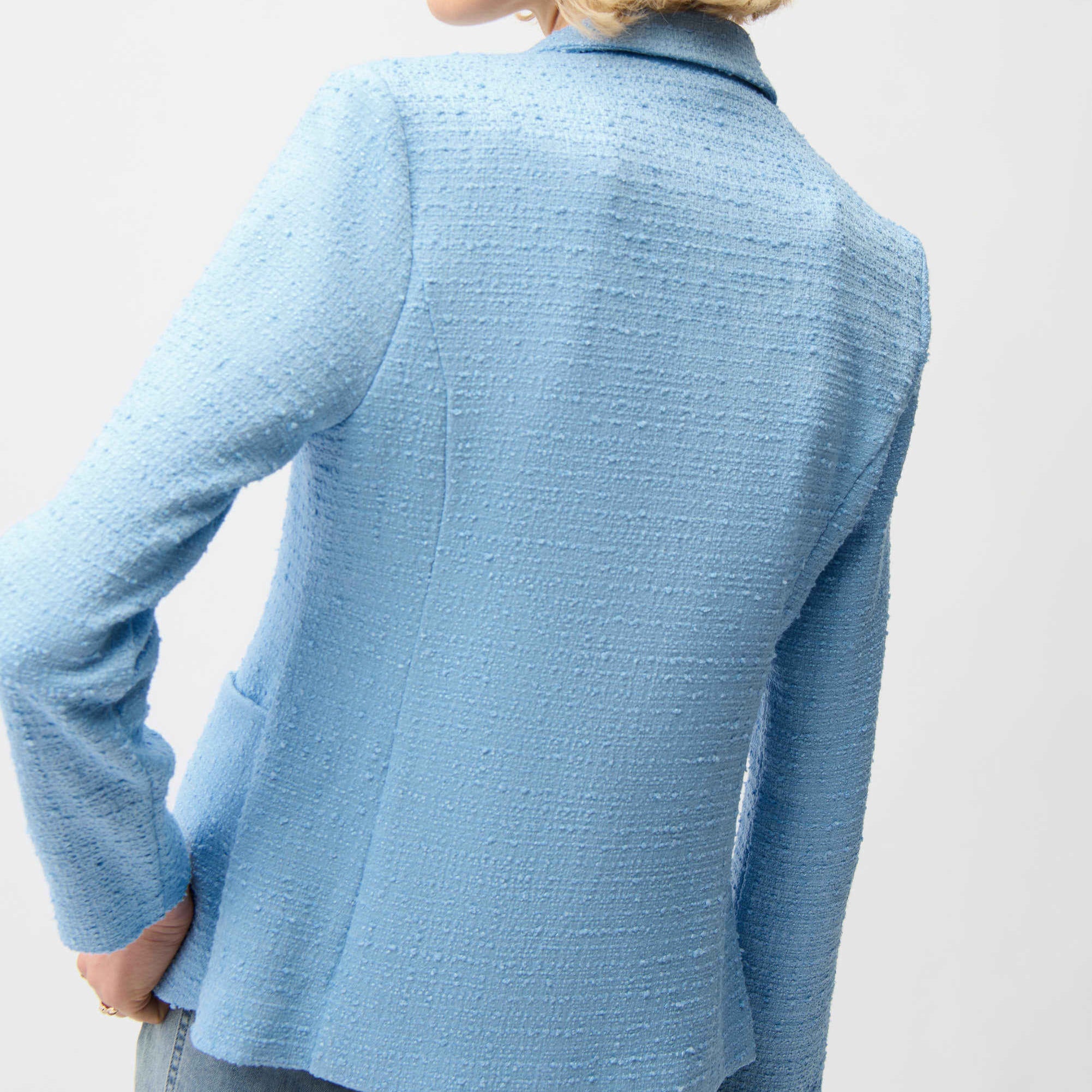 Bouclé Fitted Blazer With Notched Collar