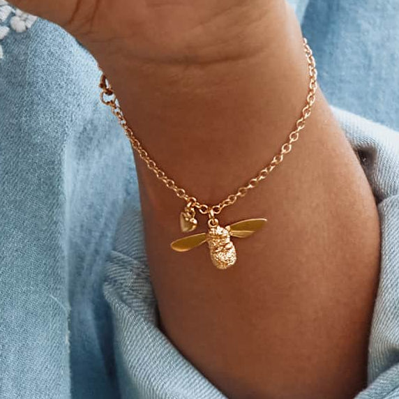 Baby bee bracelet by Alex Monroe -Gold Plate
