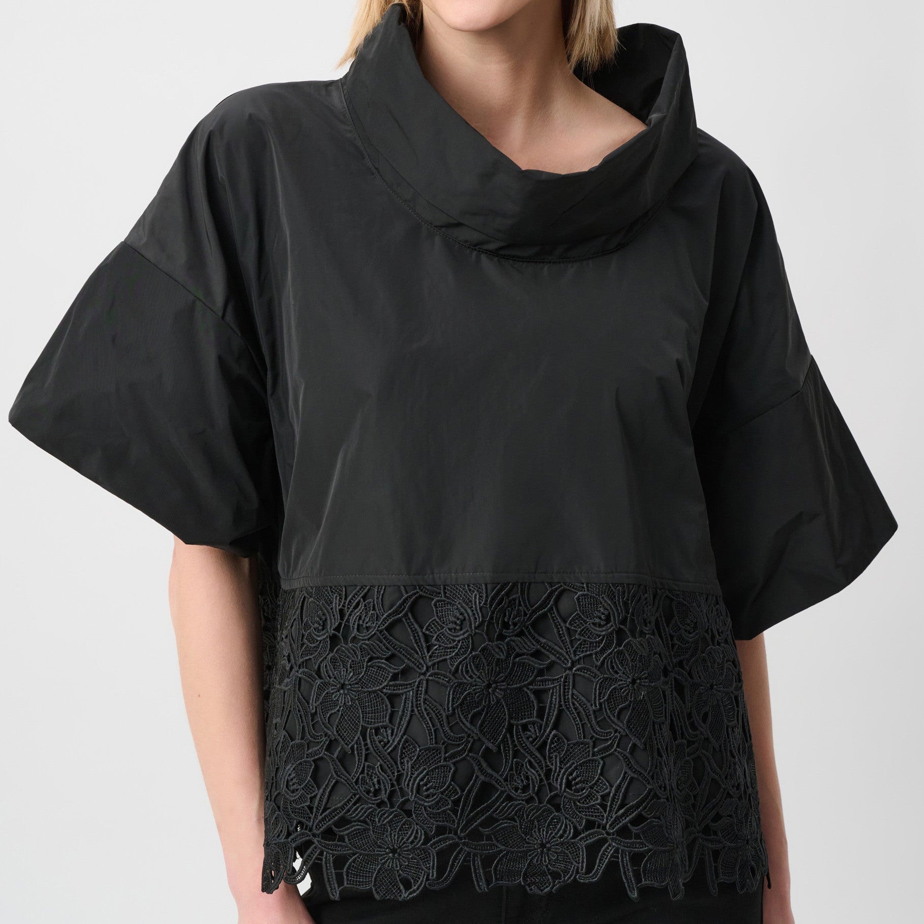Memory Boxy Top With Lace Hem by Joseph Ribkoff