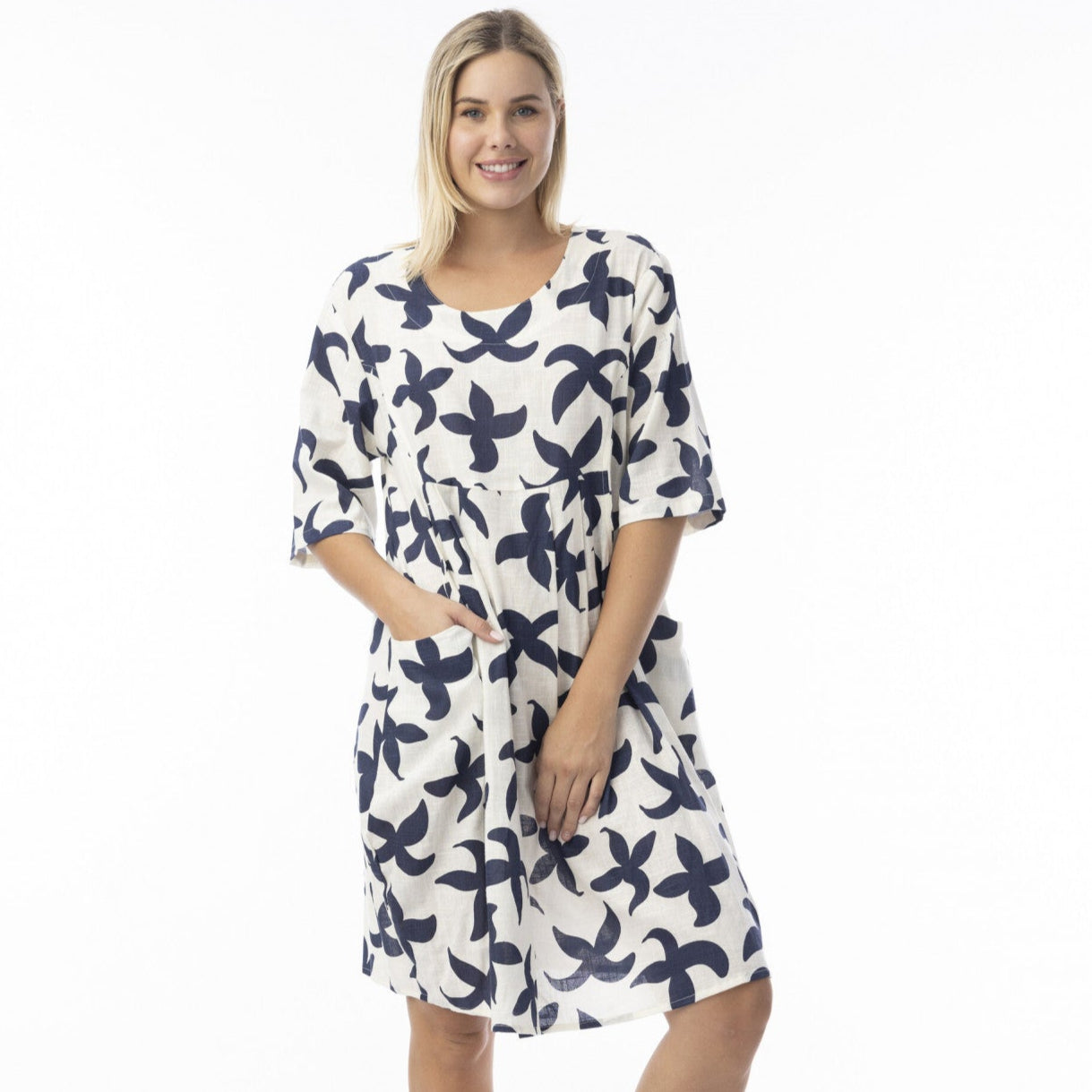 Nazca Dress Boxy Elbow Sleeve by Orientique