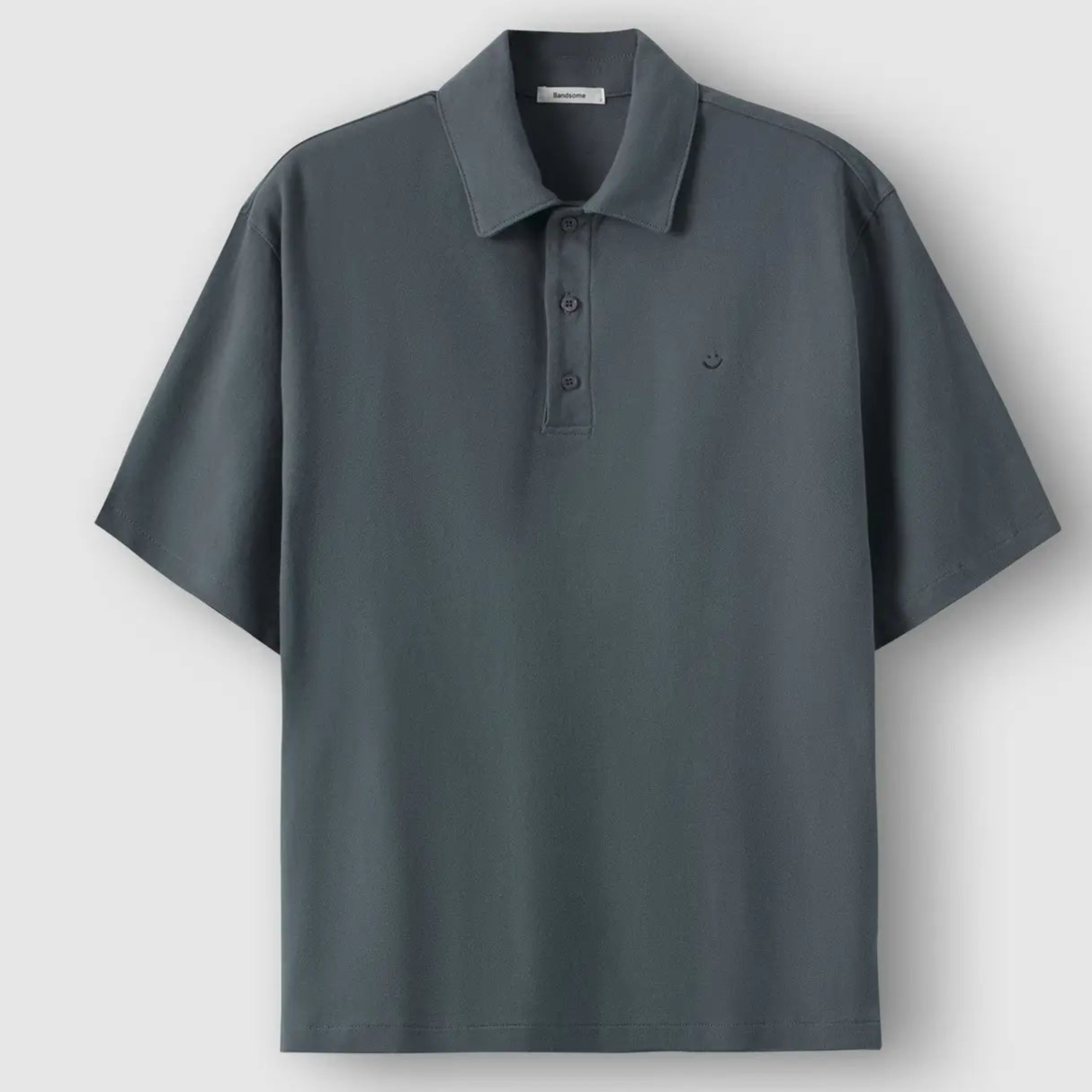 Pique Polo Shirt by Bandsome - Charcoal Blue