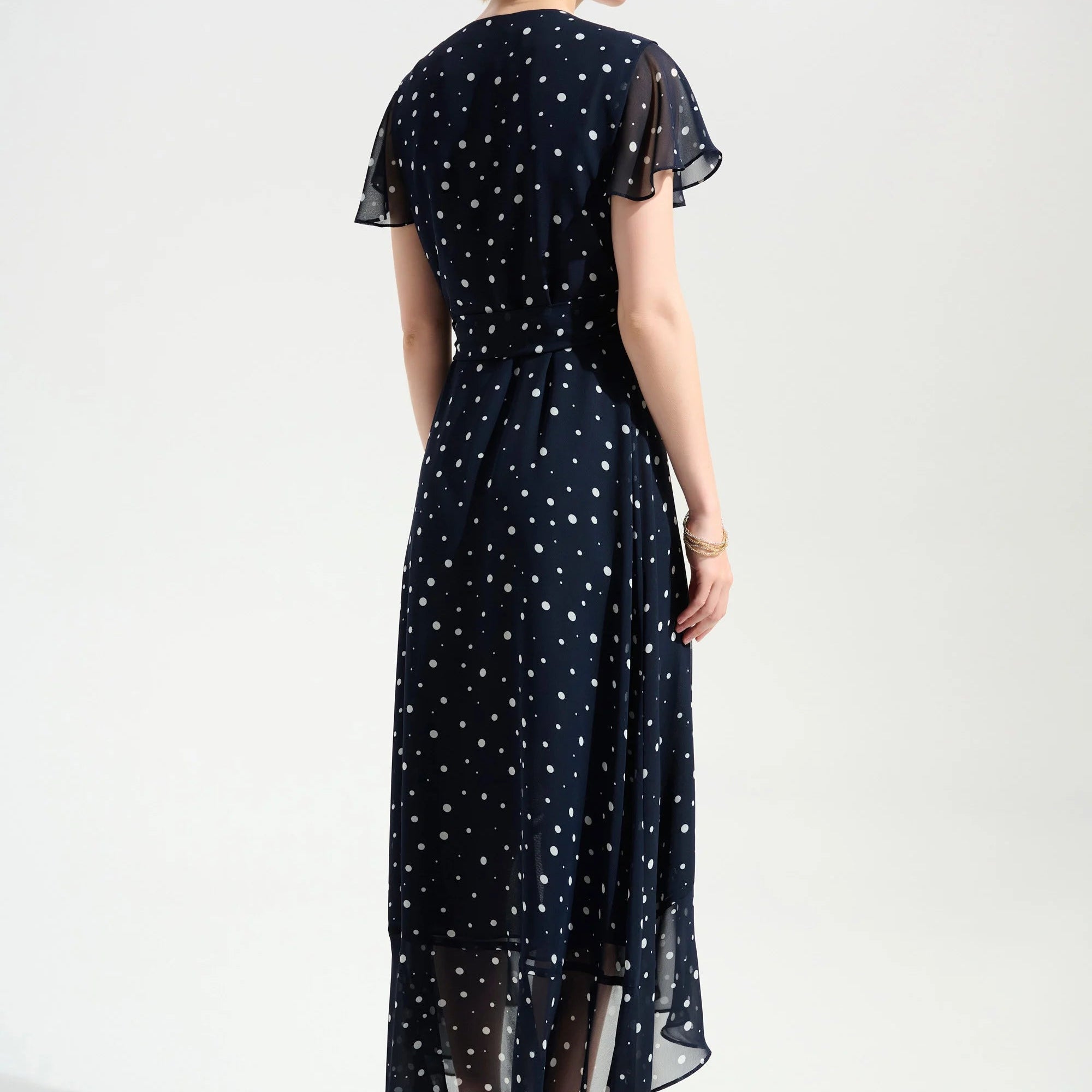 Signature | Chiffon Print Wrap Dress With Ruffle Detail