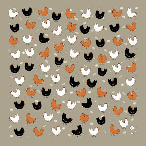 'Chooks" cotton hanky by Red Tractor Designs