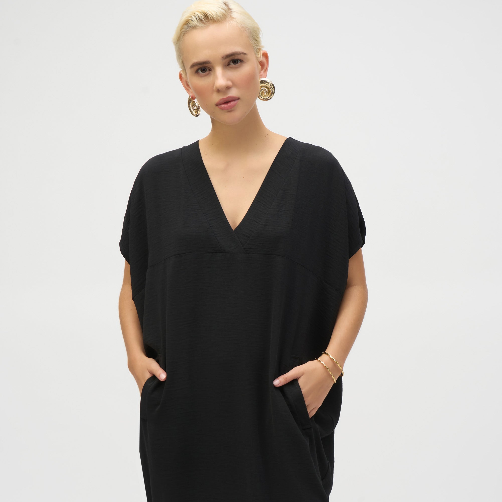 Gauze Short Sleeve Cocoon Dress by Joseph rRbkoff