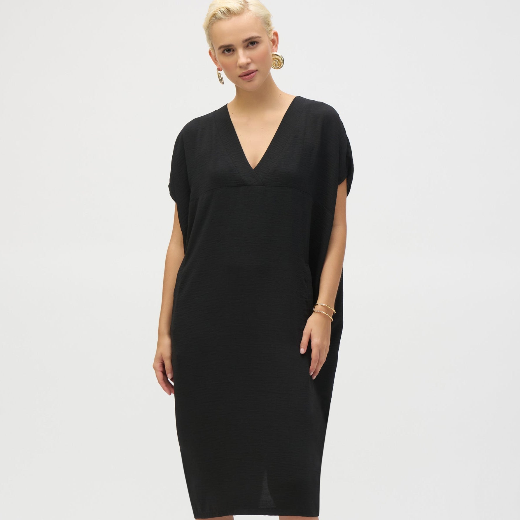 Gauze Short Sleeve Cocoon Dress by Joseph rRbkoff