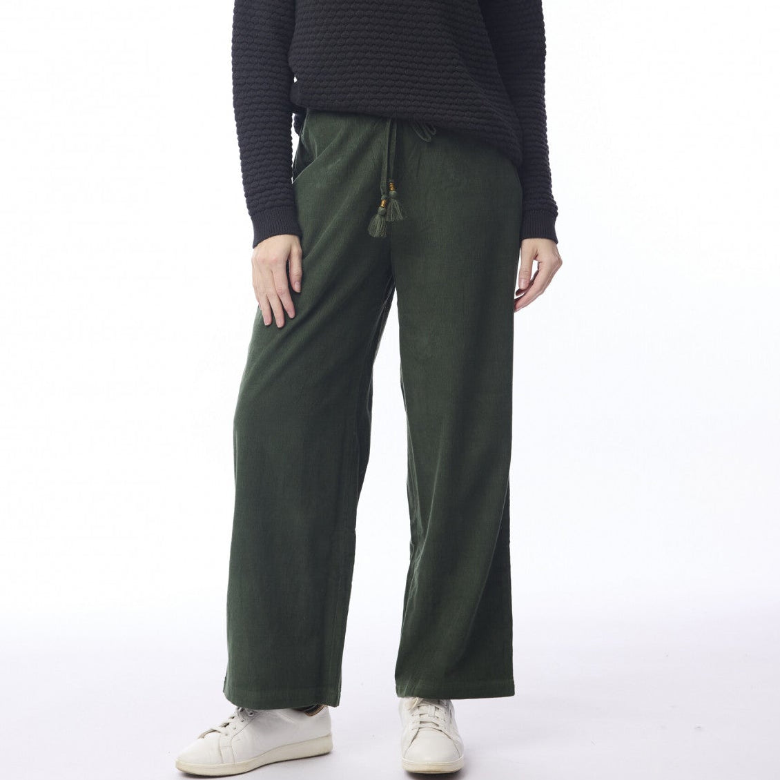 Cord Solid Trouser Flared by Orientique