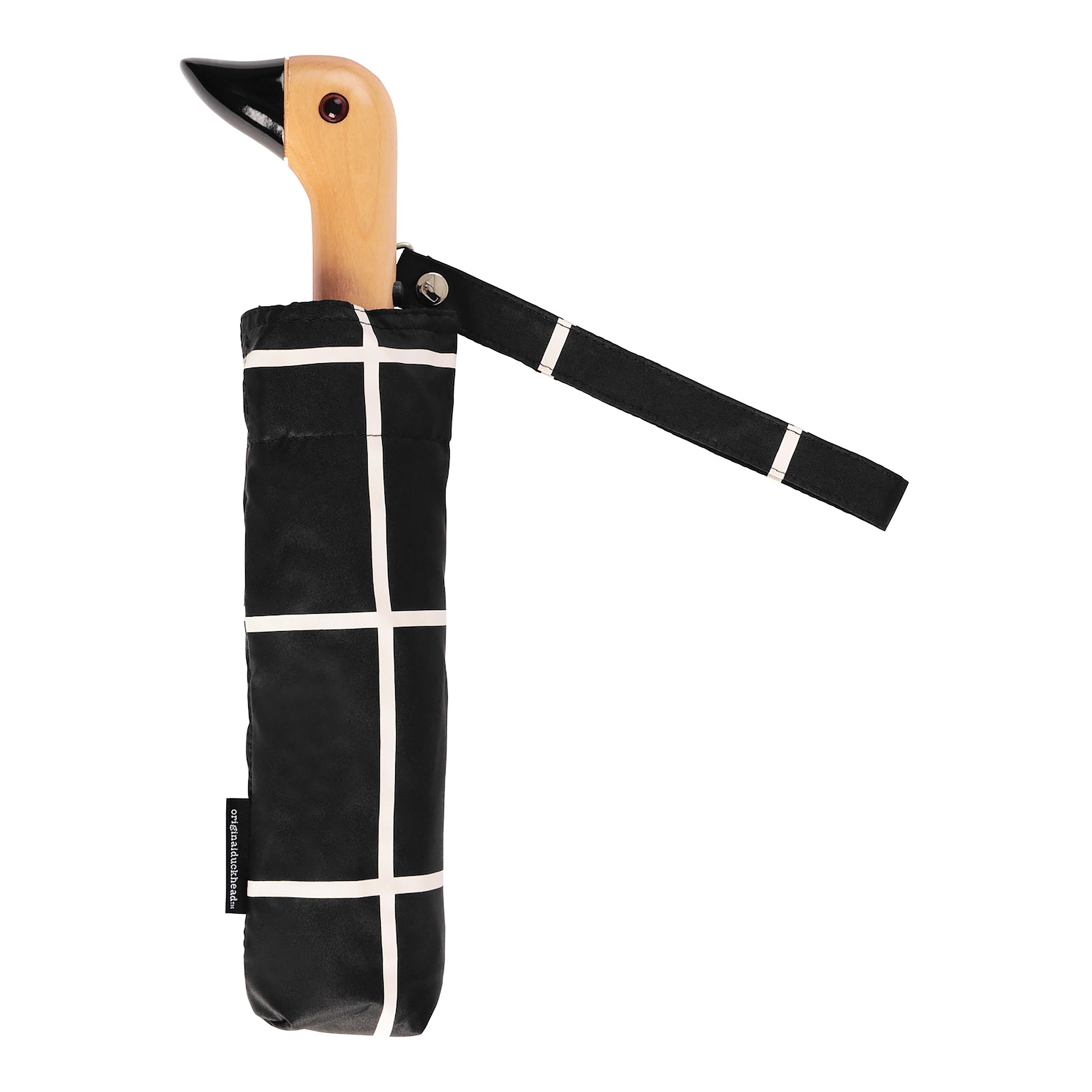 Duck Umbrella Compact (Black Grid) by Original Duckhead