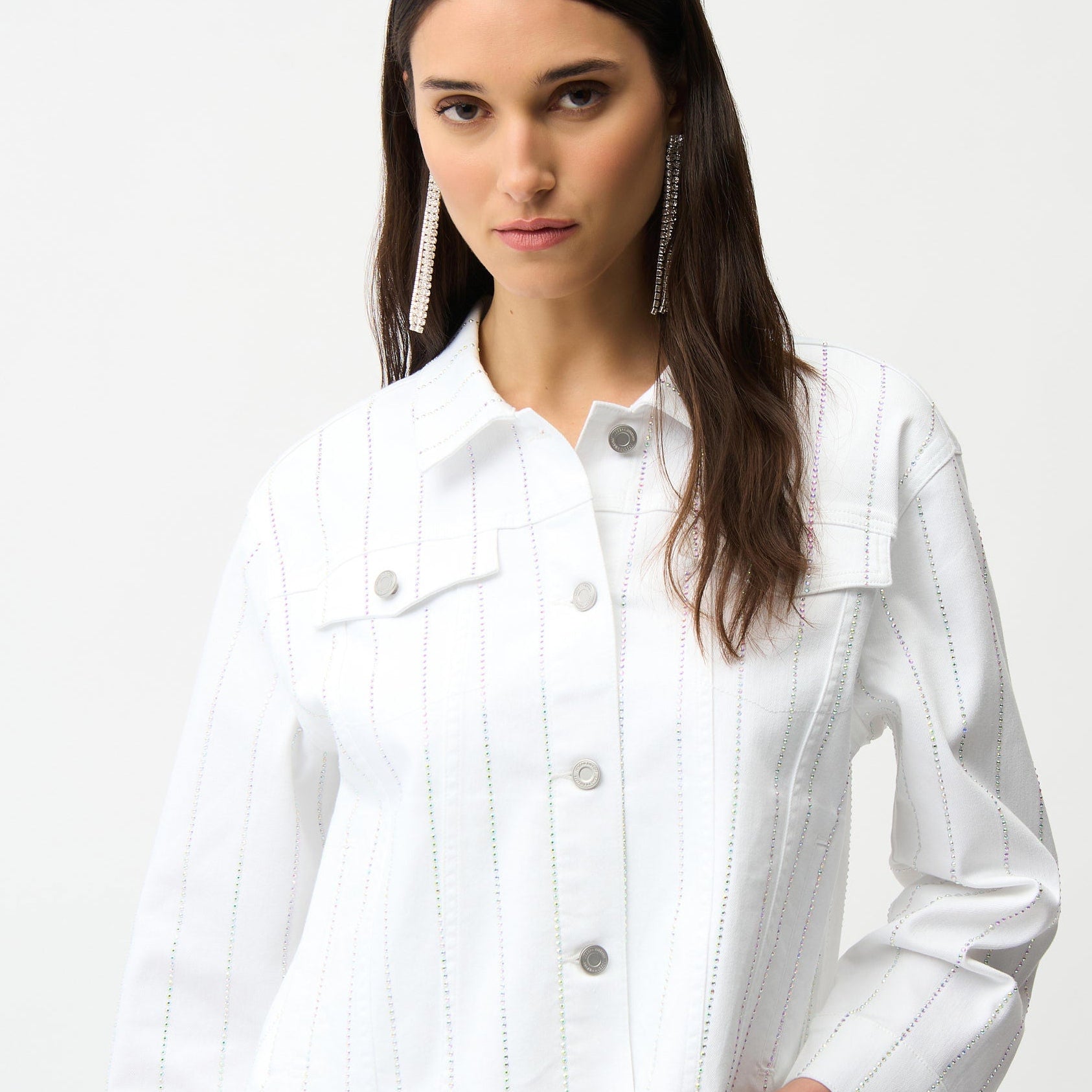 Denim Jacket With Rhinestones by Joseph Ribkoff