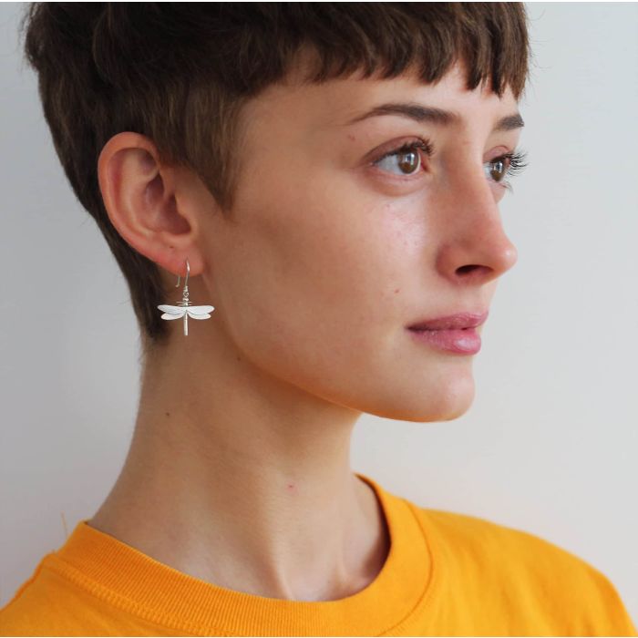 Dragonfly Hook Earrings by Alex Monroe - Gold Plate
