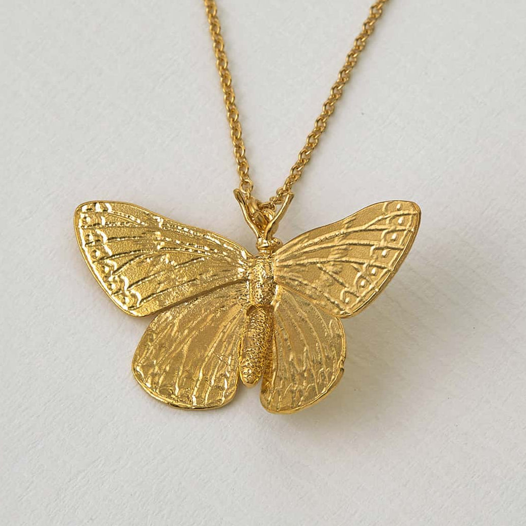 Duke of Burgundy Butterfly Necklace by Alex Monroe