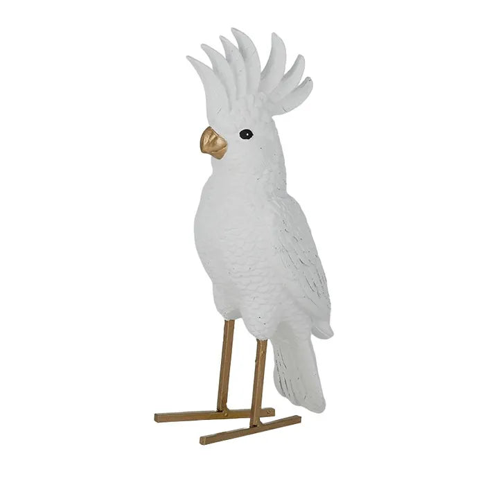 Cecil Cockatoo Resin Sculpture by Coast to Coast - White