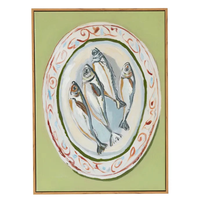 Alba Teak Frame Oil Paint by Coast to Coast