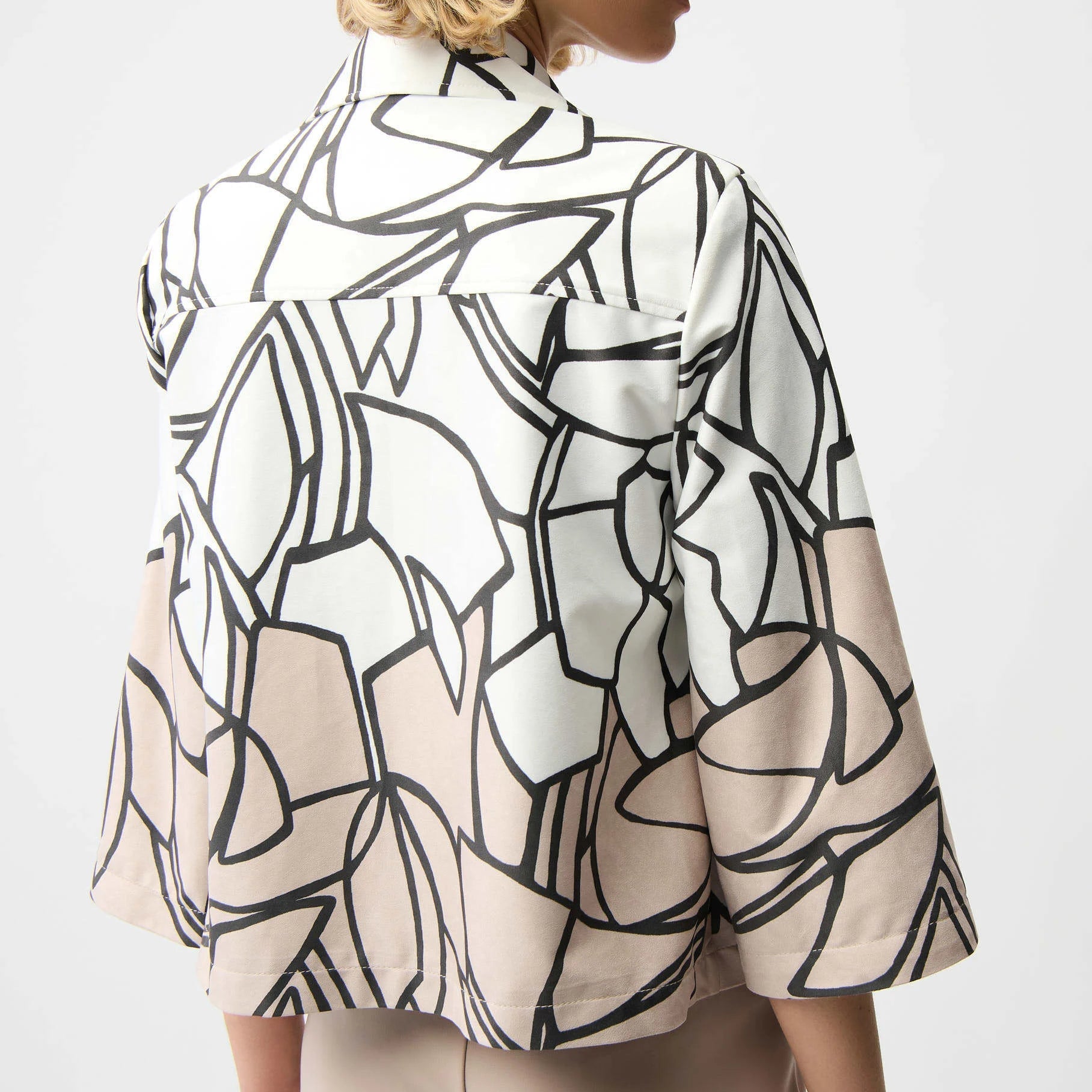 Faux Suede Abstract Print Swing Jacket by Joseph Ribkoff