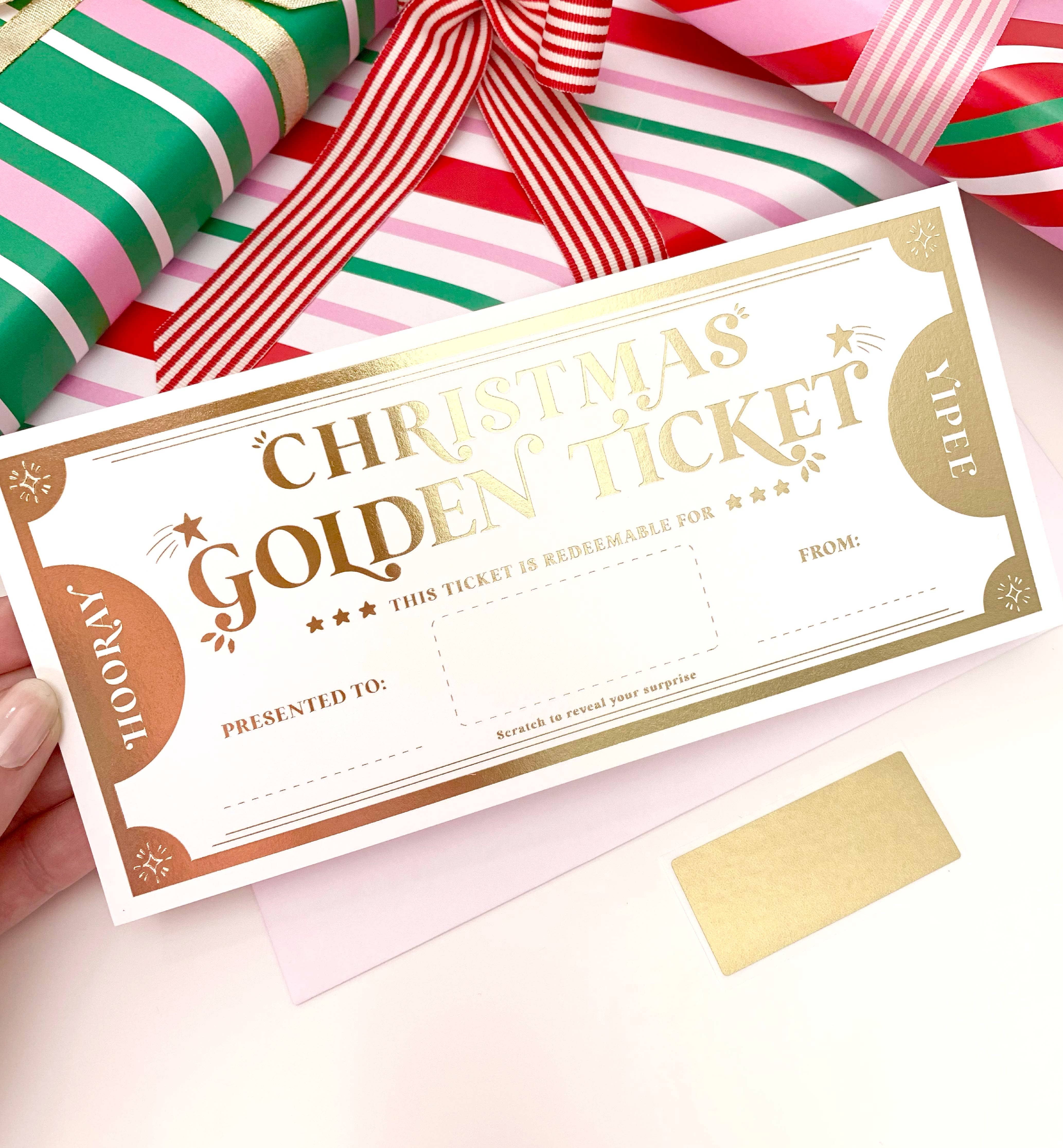 Scratch-off Christmas Golden Ticket Gift Voucher