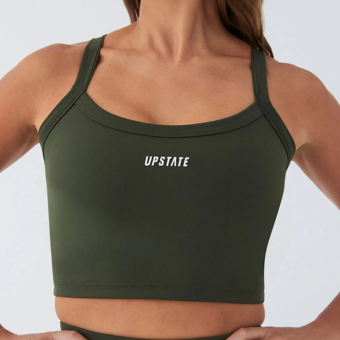 Flex Cropped tank by Upstate Sport  - Moss