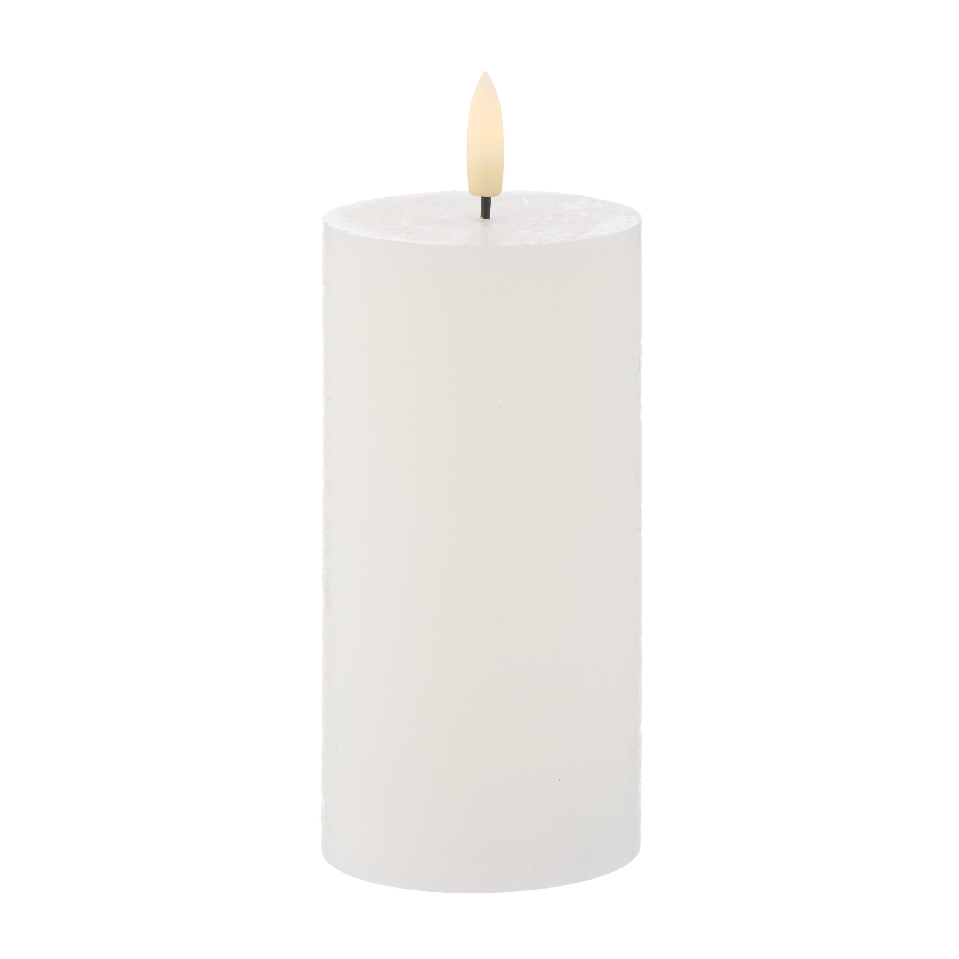 Hughe LED Flickering Candle (Rustic White - 15CM) by Amalfi