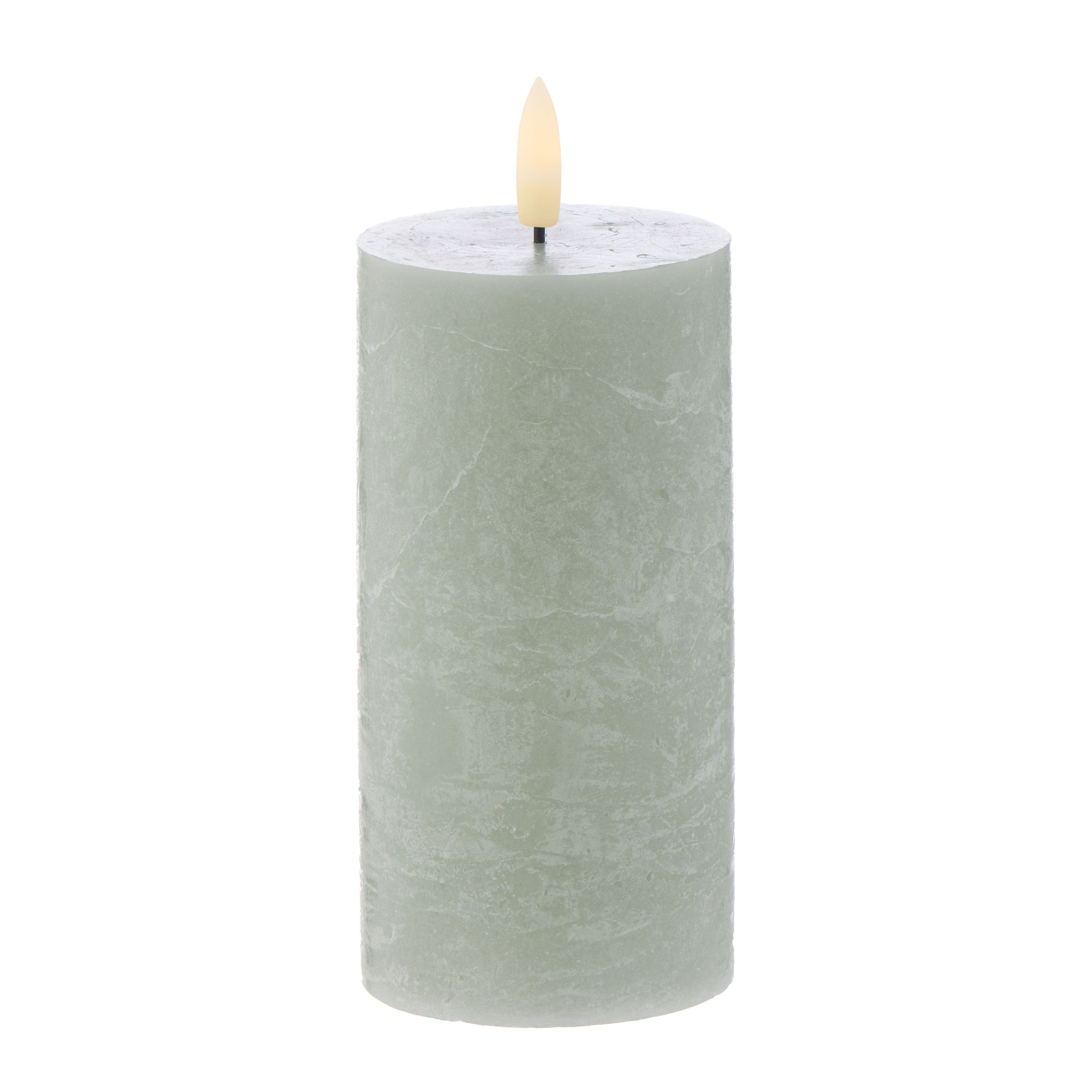 Hughe LED Flickering Candle (Green - 15CM) by Amalfi