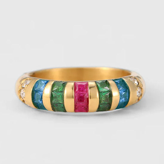 Hallie Gold Ring - Multi by Arms of Eve