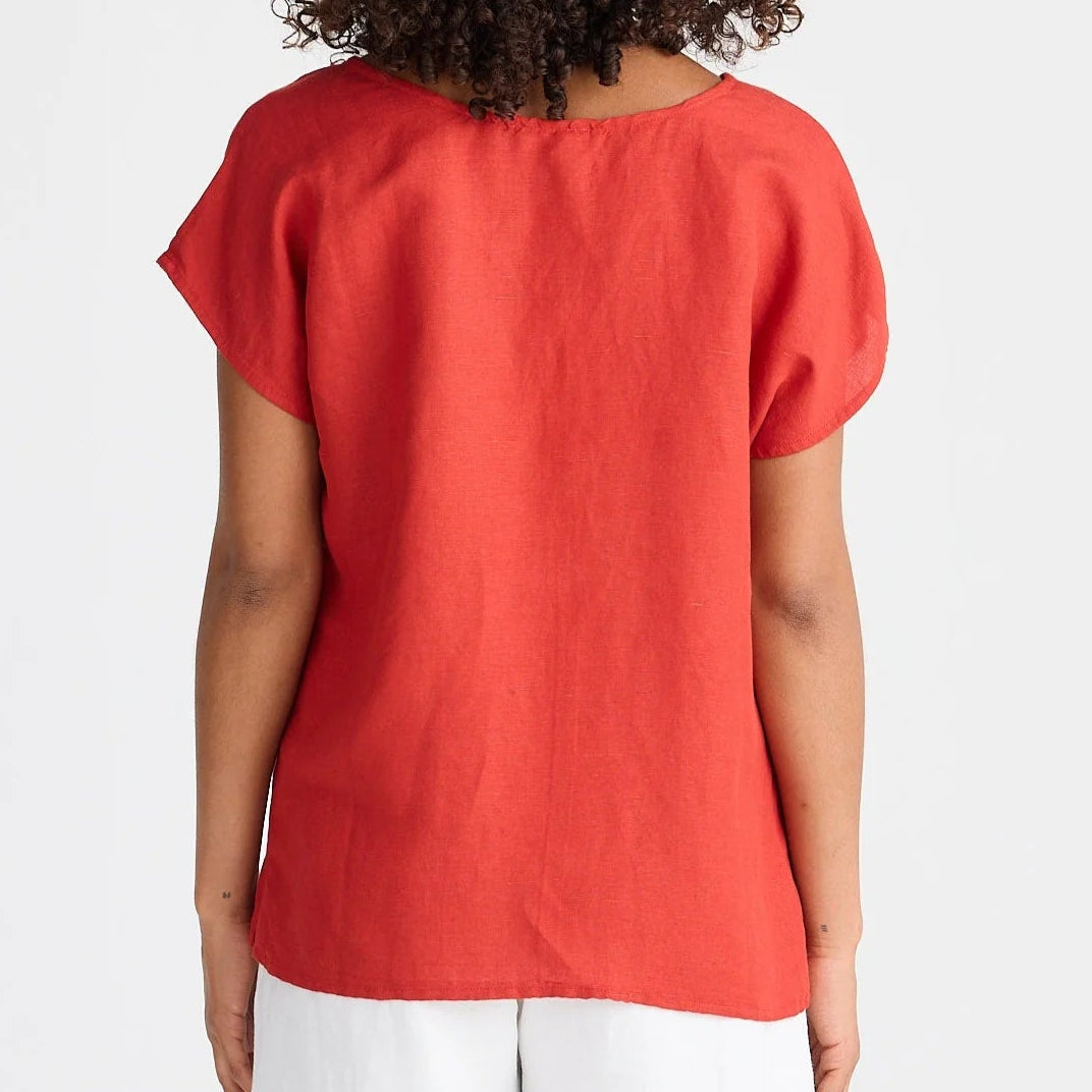 Havana Tee by The Shanty - Cherry Linen Blend